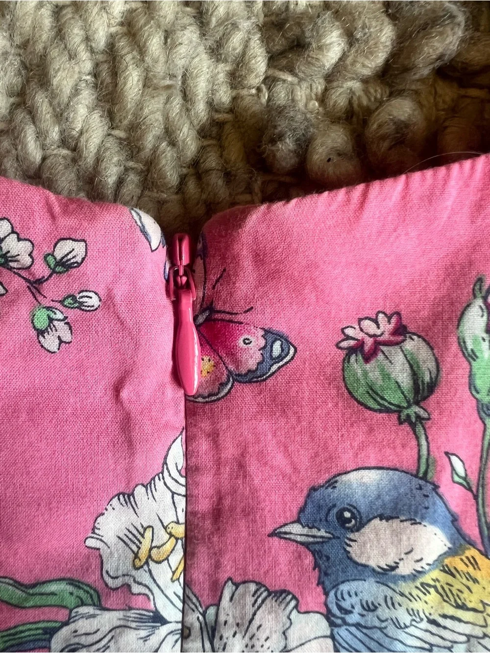 GAP Pink Floral & Bunny Short Sleeve Twirl Dress
